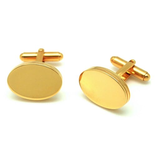 Jos Von Arx Cufflinks Deep-sided Oval Gold Cufflinks