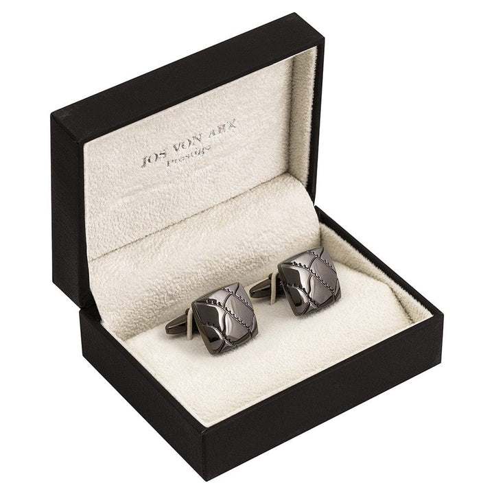 Jos Von Arx Cufflinks Metallic Black Cushion Cufflinks