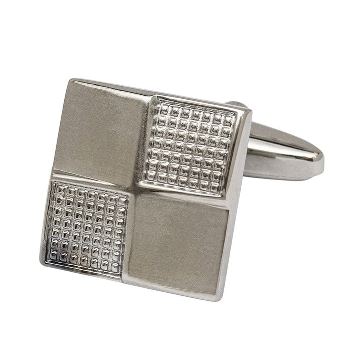 Jos Von Arx Cufflinks Silver Chequer Square Cufflinks