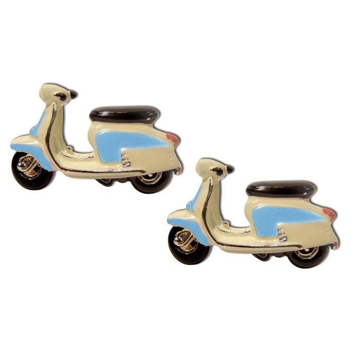 Mag Mouch & Sophos Cufflinks 1967 Blue Lambretta Scooter Cufflinks