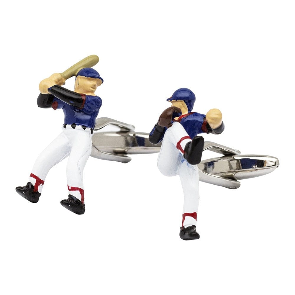 Mag Mouch & Sophos Cufflinks Baseball Player Cufflinks - Pitcher and Batter Baseball Cufflinks