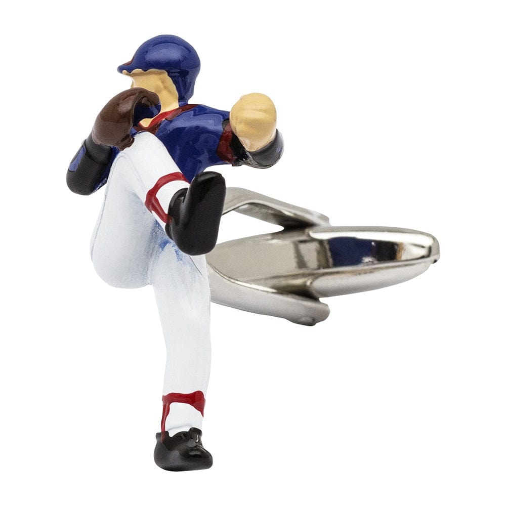 Mag Mouch & Sophos Cufflinks Baseball Player Cufflinks - Pitcher and Batter Baseball Cufflinks