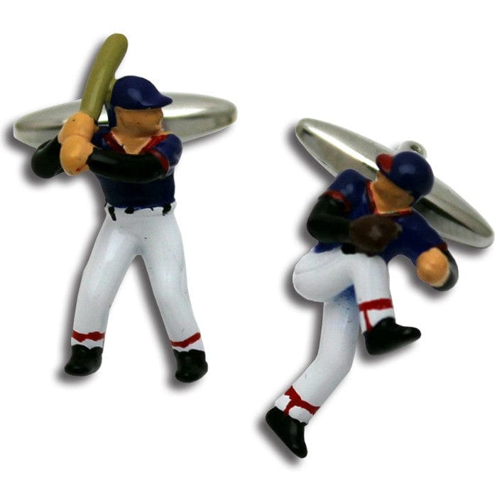 Mag Mouch & Sophos Cufflinks Baseball Player Cufflinks - Pitcher and Batter Baseball Cufflinks