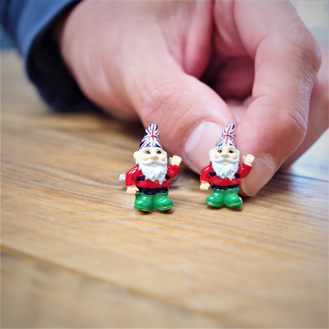 Mag Mouch & Sophos Cufflinks British Garden Gnome Cufflinks