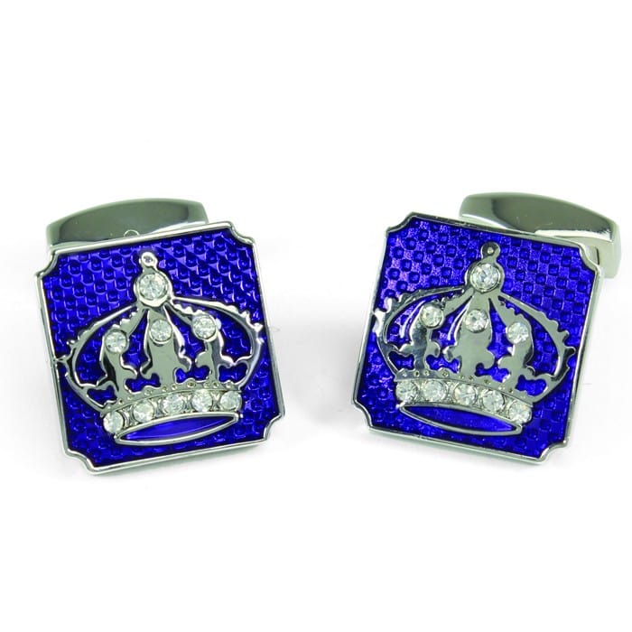 Mag Mouch & Sophos Cufflinks Crown on Blue Cufflinks