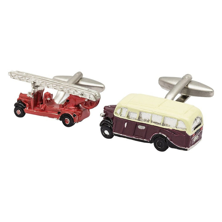 Mag Mouch & Sophos Cufflinks Fire Engine and British Rail Coach Cufflinks