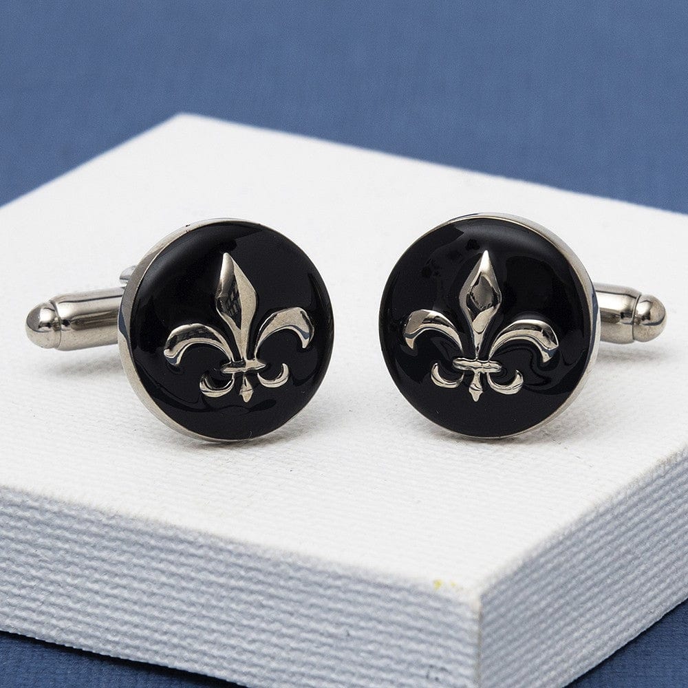 Mag Mouch & Sophos Cufflinks Fleur-De-Lis Cufflinks - Black and Silver