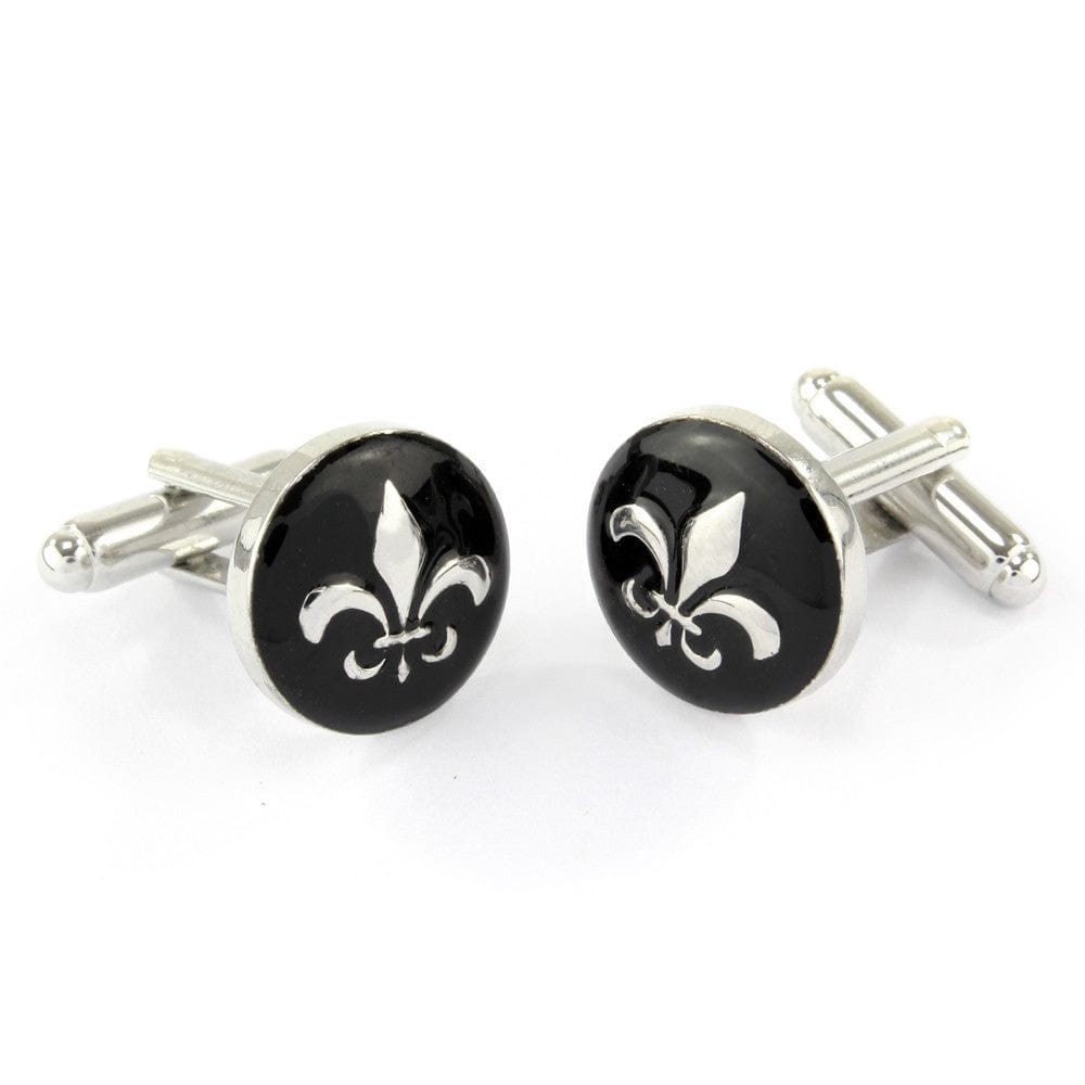 Mag Mouch & Sophos Cufflinks Fleur-De-Lis Cufflinks - Black and Silver