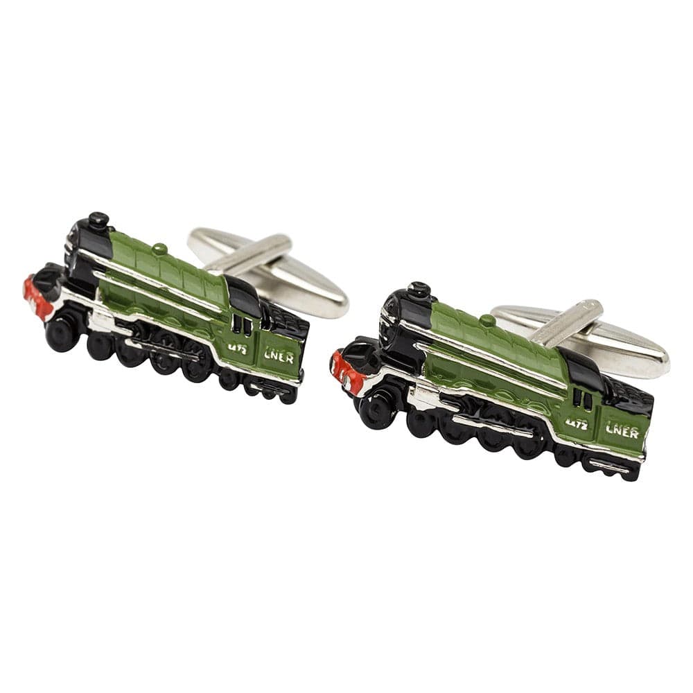 Mag Mouch & Sophos Cufflinks Flying Scotsman Steam Train Cufflinks