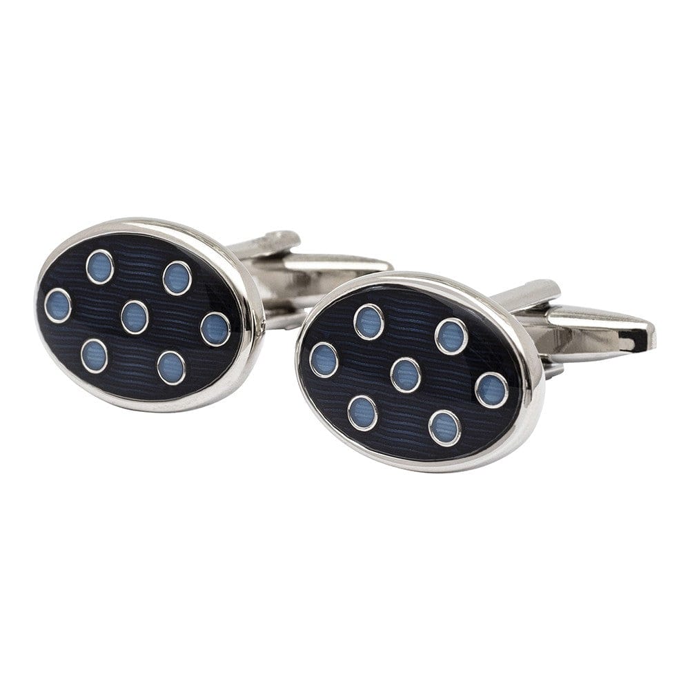 Mag Mouch & Sophos Cufflinks Navy and Sky Spot Cufflinks