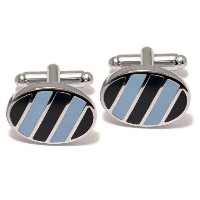 Mag Mouch & Sophos Cufflinks Navy and Sky Stripes Cufflinks