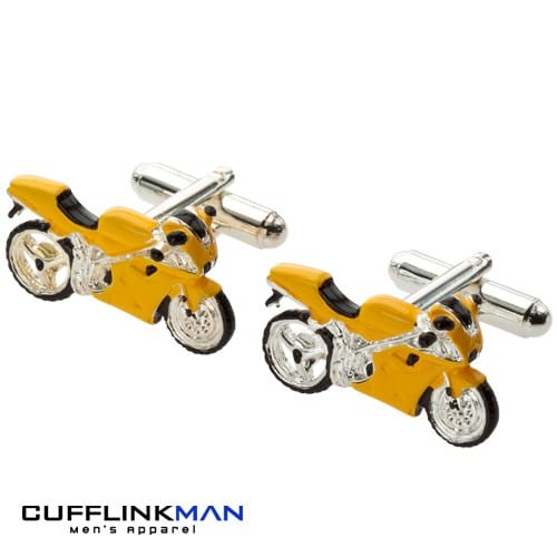 Mag Mouch & Sophos Cufflinks Need For Speed "Yellow" Superbike Cufflinks