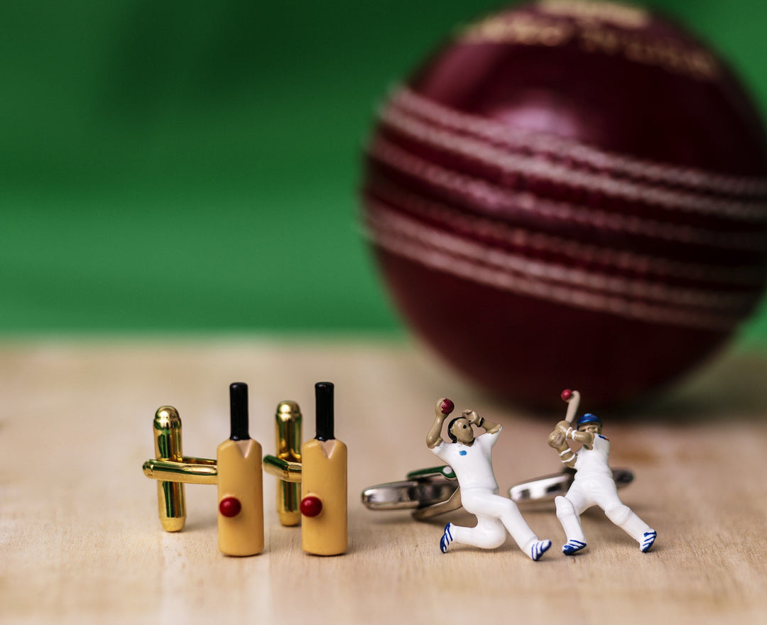 Mag Mouch & Sophos Cufflinks Novelty Cricket Bat and Ball Cufflinks