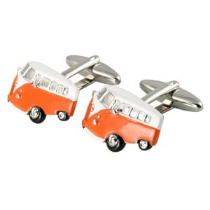 Mag Mouch & Sophos Cufflinks Orange Campervan Cufflinks