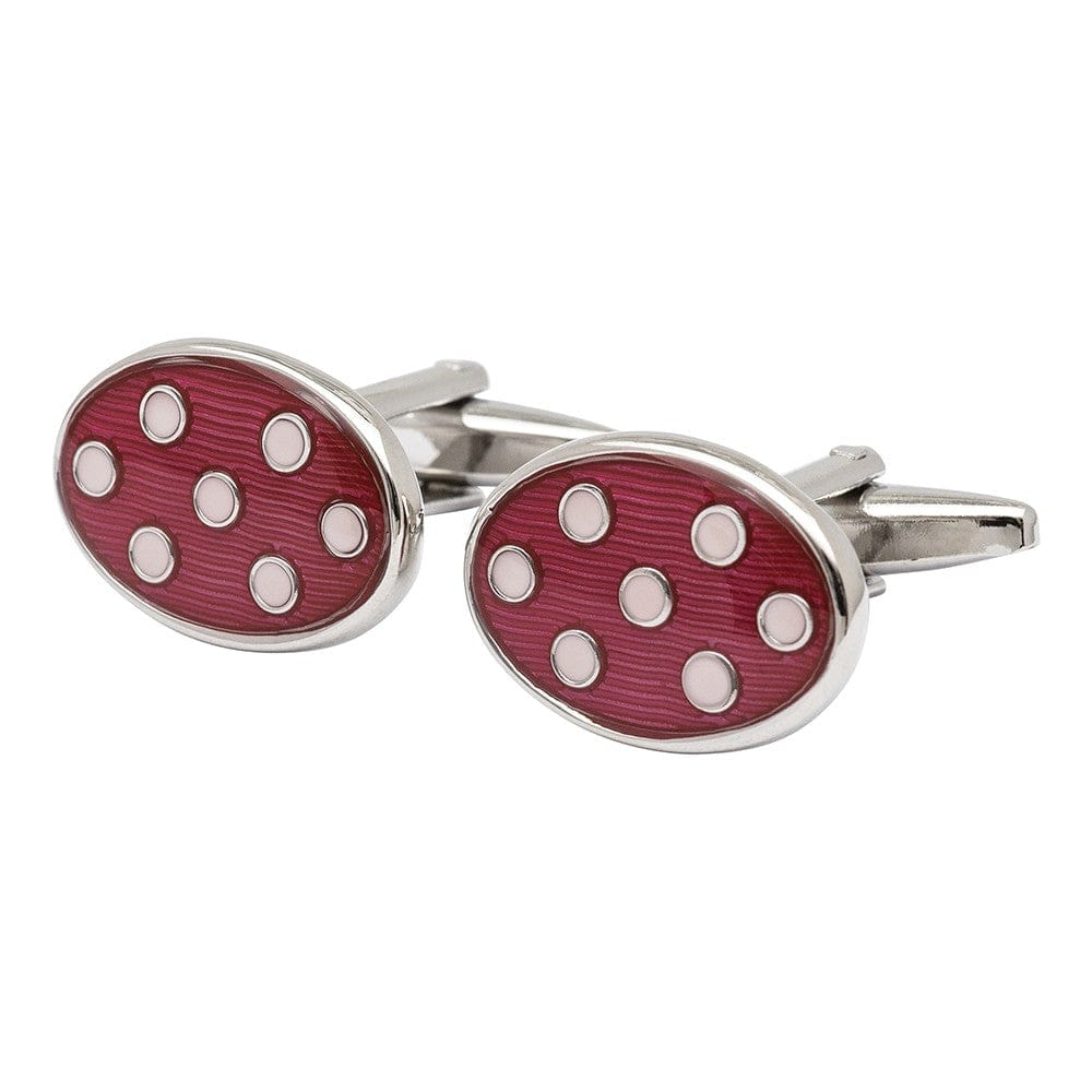 Mag Mouch & Sophos Cufflinks Red and White Spot Cufflinks