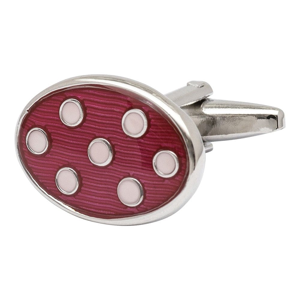 Mag Mouch & Sophos Cufflinks Red and White Spot Cufflinks