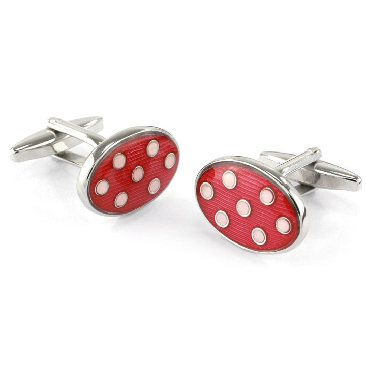 Mag Mouch & Sophos Cufflinks Red and White Spot Cufflinks