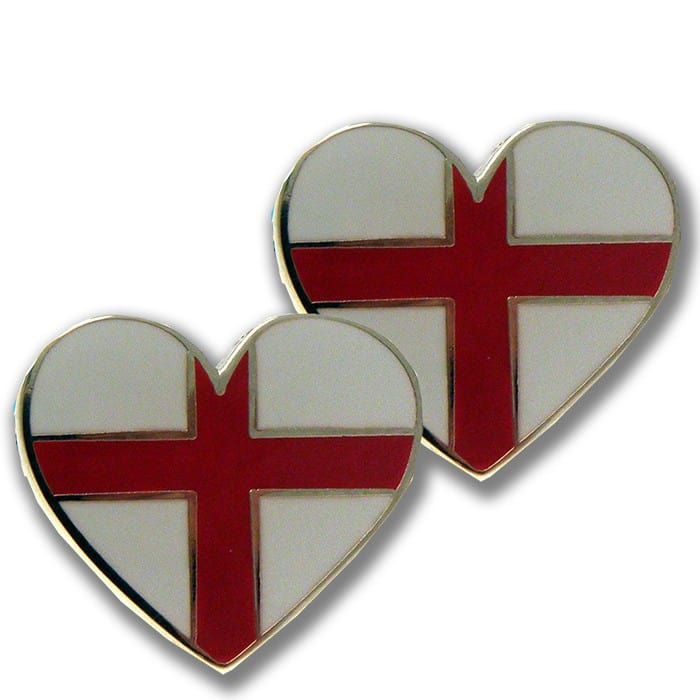 Mag Mouch & Sophos Cufflinks St George Cross Heart Cufflinks