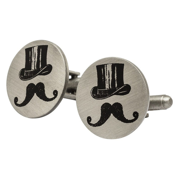 Mag Mouch & Sophos Cufflinks Top Hat and Moustache Cufflinks