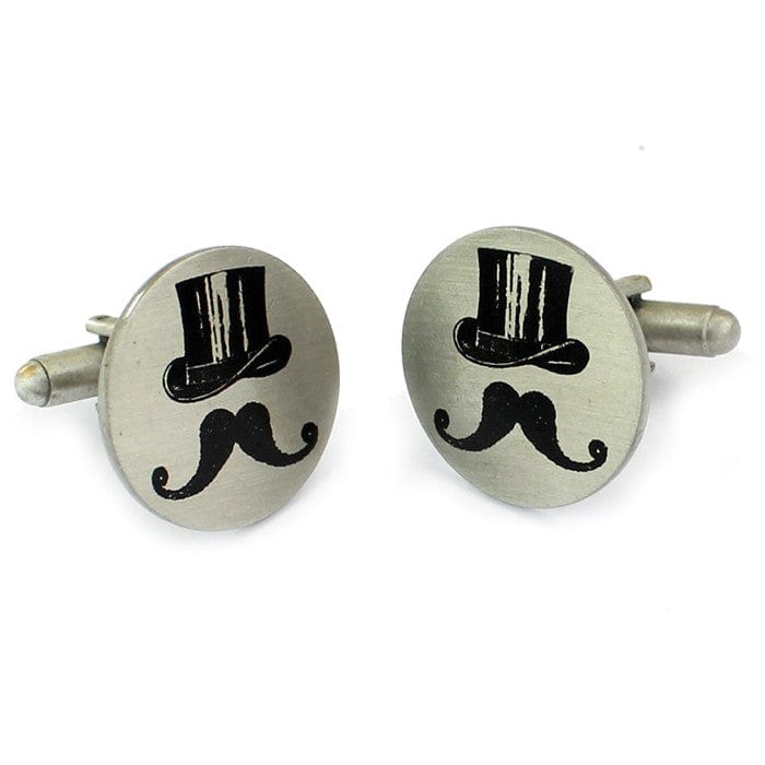 Mag Mouch & Sophos Cufflinks Top Hat and Moustache Cufflinks