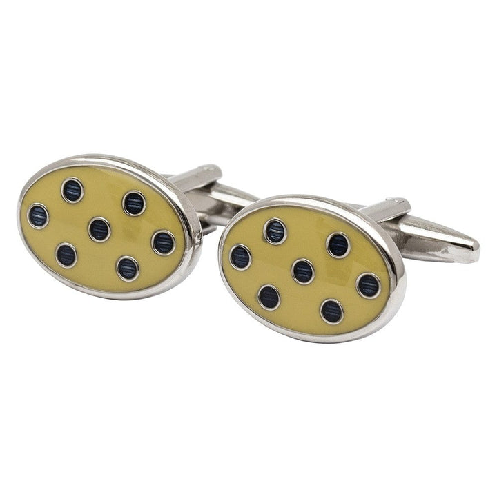 Mag Mouch & Sophos Cufflinks Yellow and Navy Spot Cufflinks