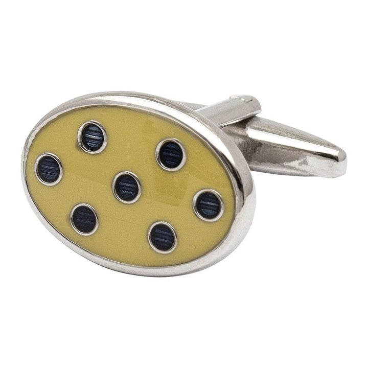 Mag Mouch & Sophos Cufflinks Yellow and Navy Spot Cufflinks