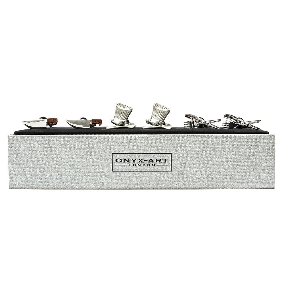 Onyx-Art London Cufflinks Sets Chef Cufflinks 3 Pairs Gift Set