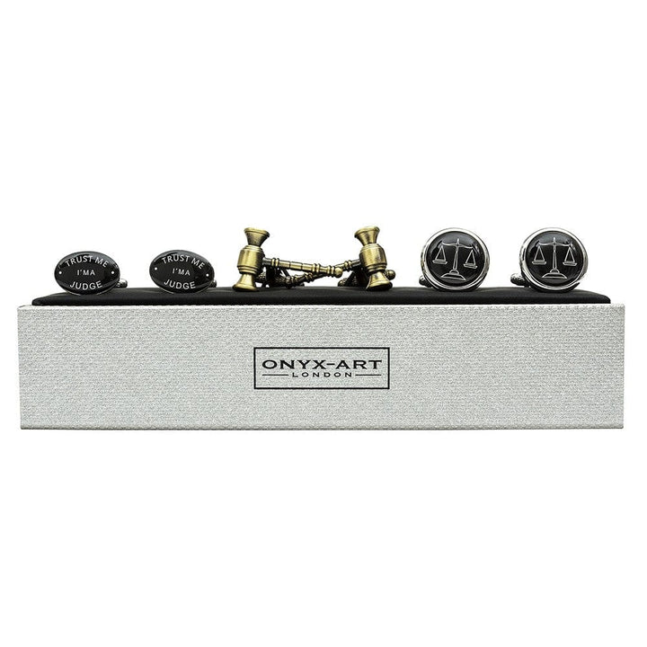 Onyx-Art London Cufflinks Sets Judge Cufflinks 3 Pairs Gift Set