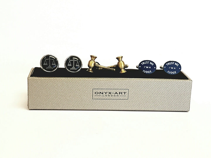 Onyx-Art London Cufflinks Sets Judge Cufflinks 3 Pairs Gift Set