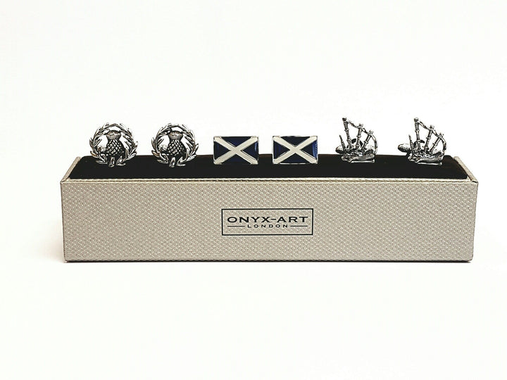 Onyx-Art London Cufflinks Sets Pride of Scotland Cufflinks 3 Pairs Gift Set