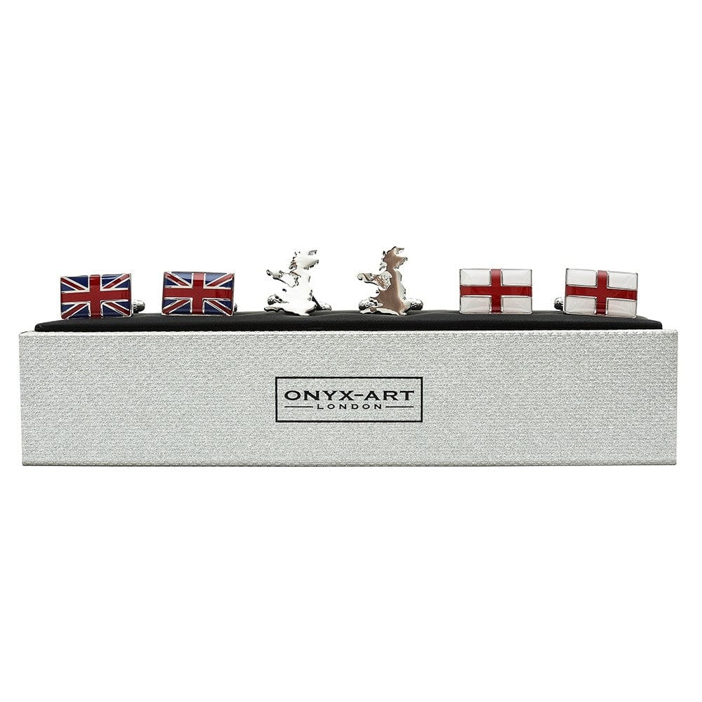 Onyx-Art London Cufflinks Sets U.K. Cufflinks 3 Pairs Gift Set