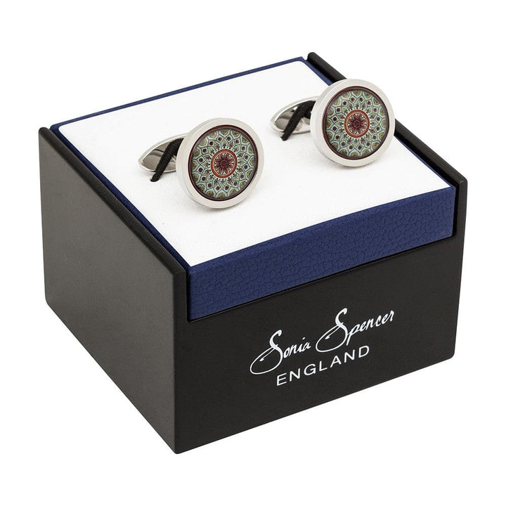 Sonia Spencer England Cufflinks Adam Burnt Orange Fine Art Cufflinks