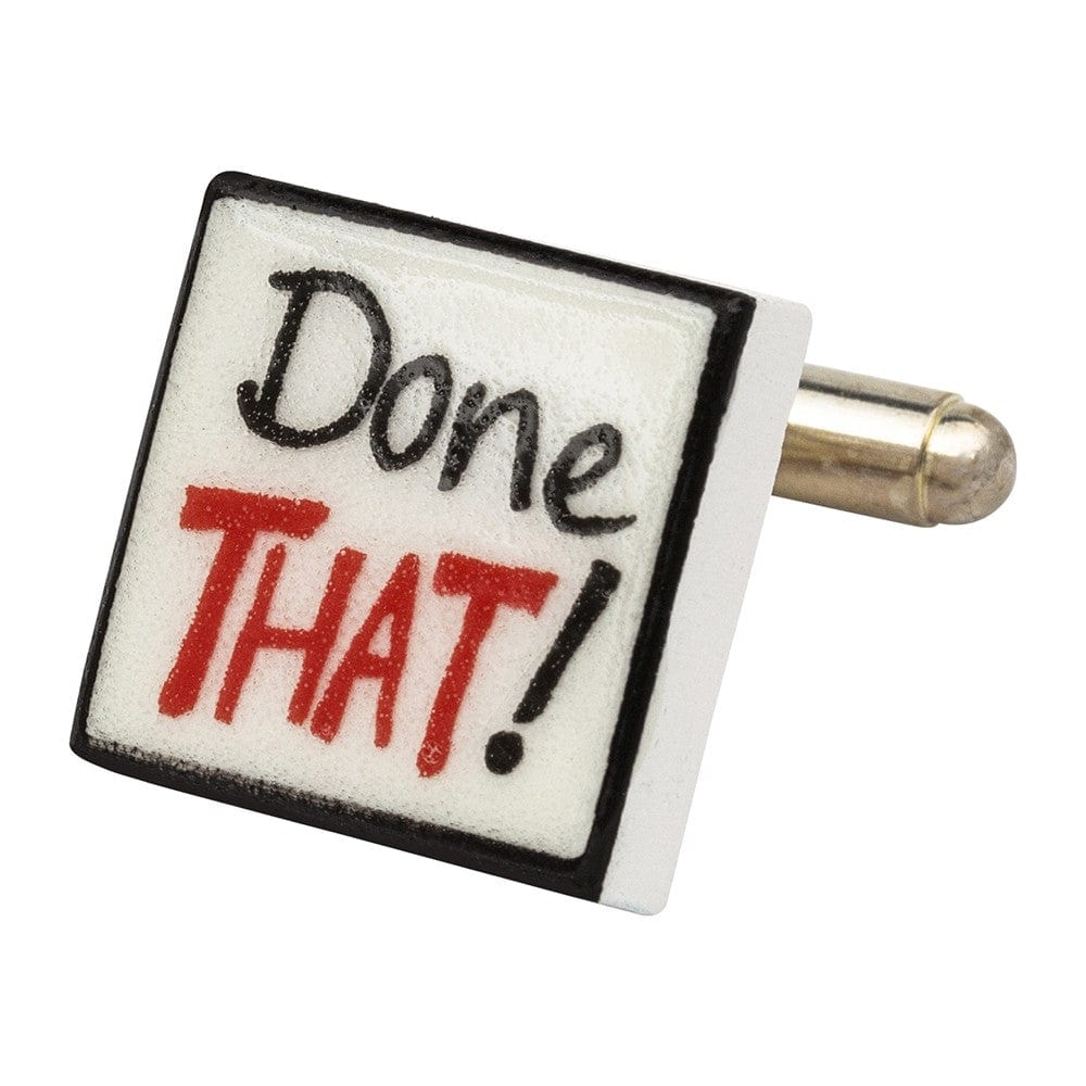 Sonia Spencer England Cufflinks "Been There, Done That" Bone China Cufflinks