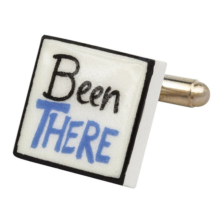 Sonia Spencer England Cufflinks "Been There, Done That" Bone China Cufflinks