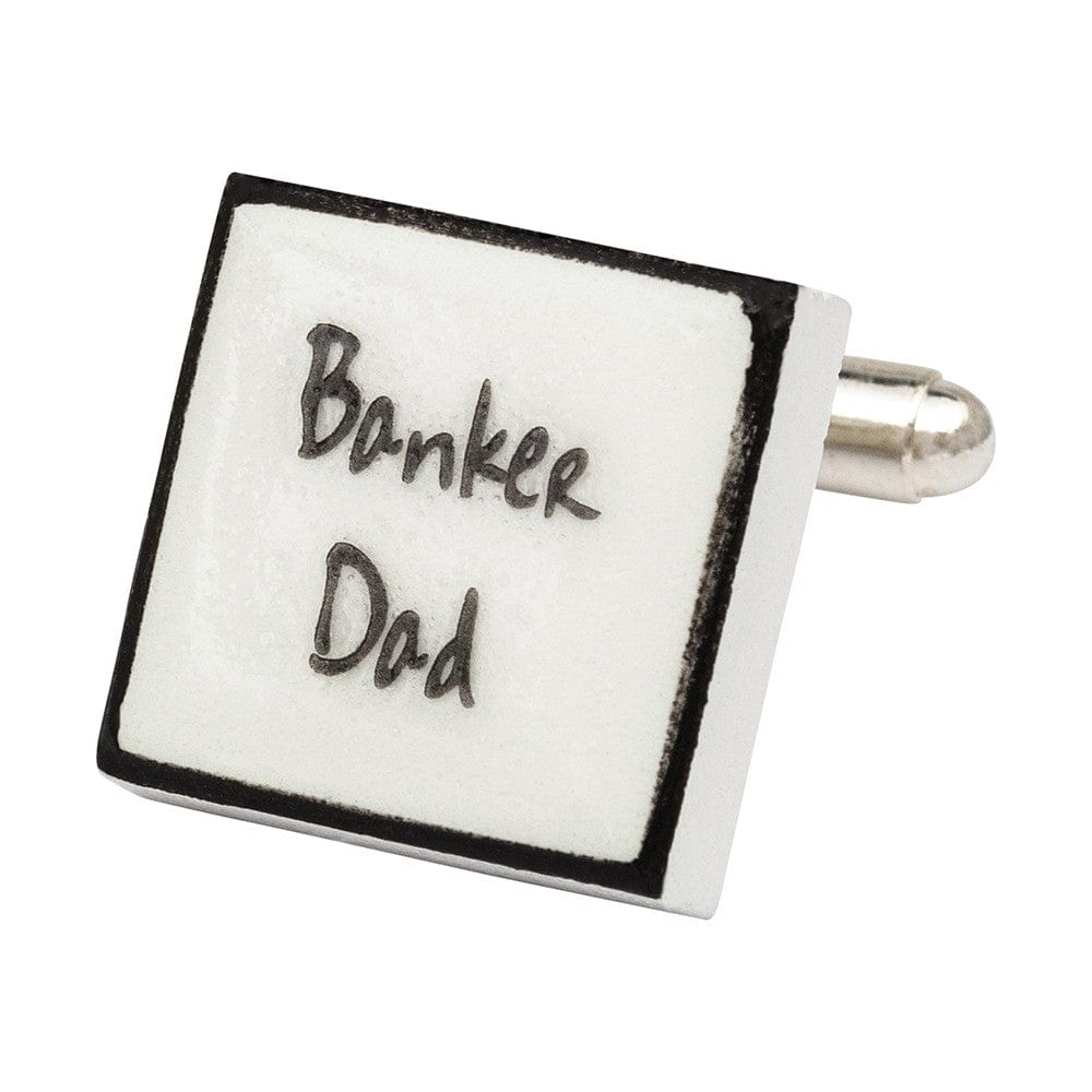 Sonia Spencer England Cufflinks Chauffeur / Banker Dad Bone China Cufflinks