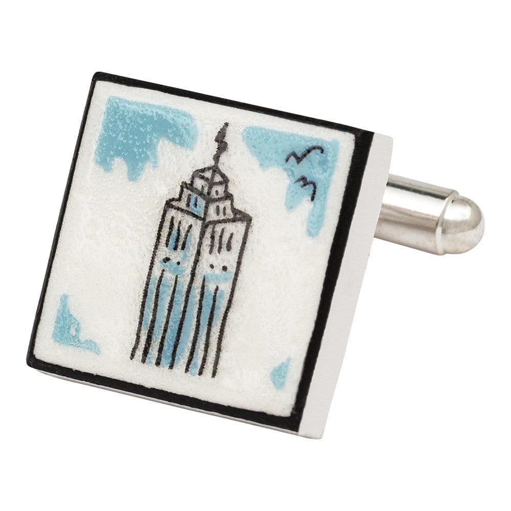 Sonia Spencer England Cufflinks Empire State Building Bone China Cufflinks