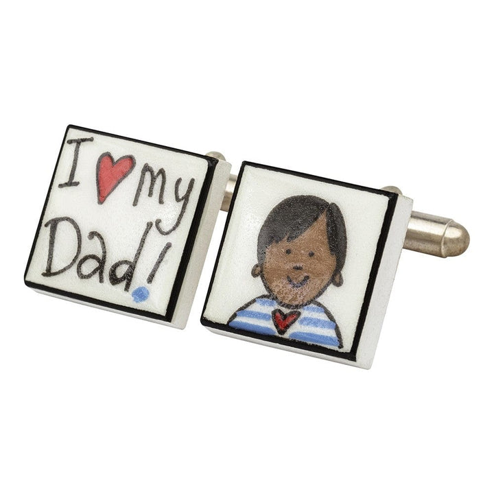 Sonia Spencer England Cufflinks I Love My Dad! Bone China Cufflinks