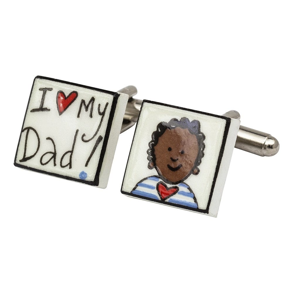 Sonia Spencer England Cufflinks I Love My Dad! Bone China Cufflinks