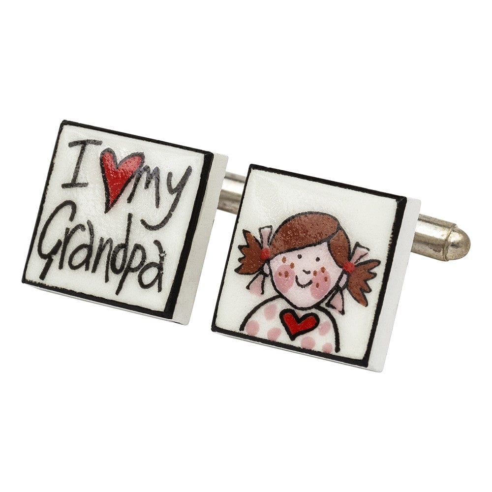 Sonia Spencer England Cufflinks I Love My Grandpa (Girl) Bone China Cufflinks