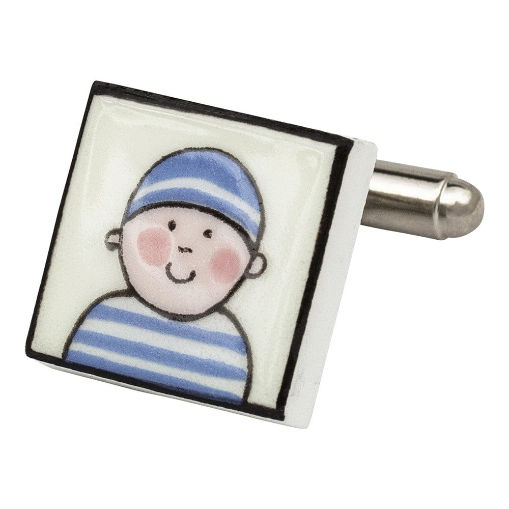 Sonia Spencer England Cufflinks New Dad (Boy) Bone China Cufflinks