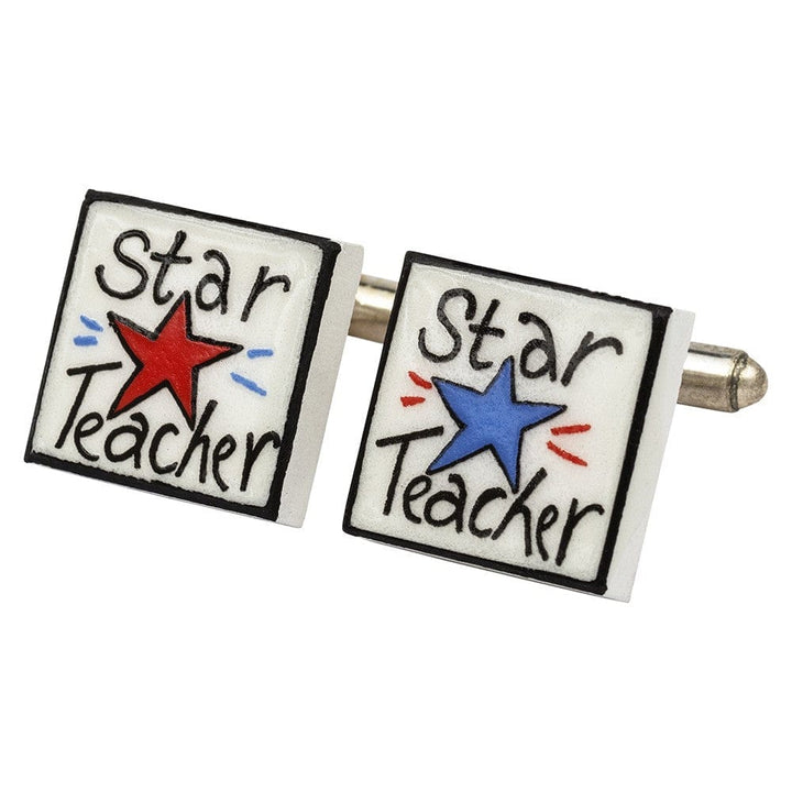 Sonia Spencer England Cufflinks Star Teacher Bone China Cufflinks