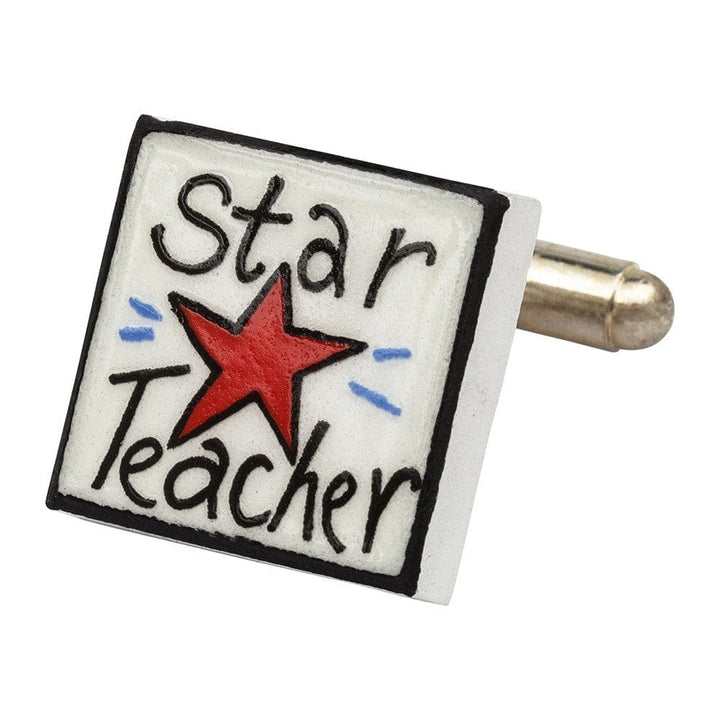 Sonia Spencer England Cufflinks Star Teacher Bone China Cufflinks