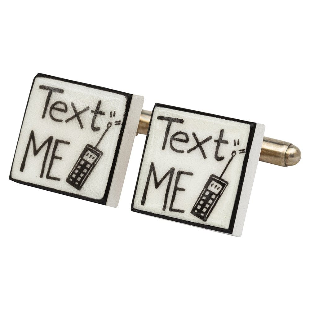 Sonia Spencer England Cufflinks "Text Me" Bone China Cufflinks