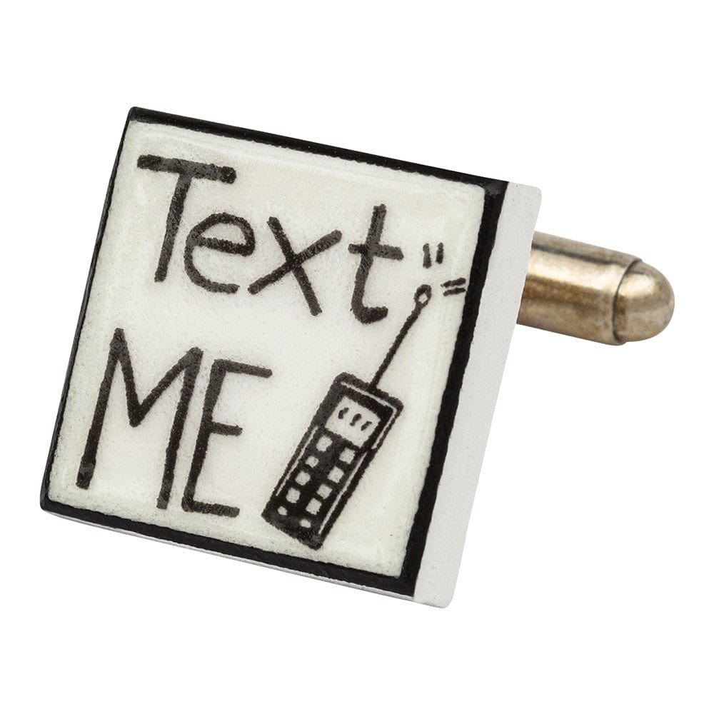 Sonia Spencer England Cufflinks "Text Me" Bone China Cufflinks