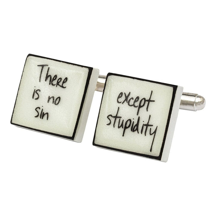 Sonia Spencer England Cufflinks "There Is No Sin" Bone China Cufflinks