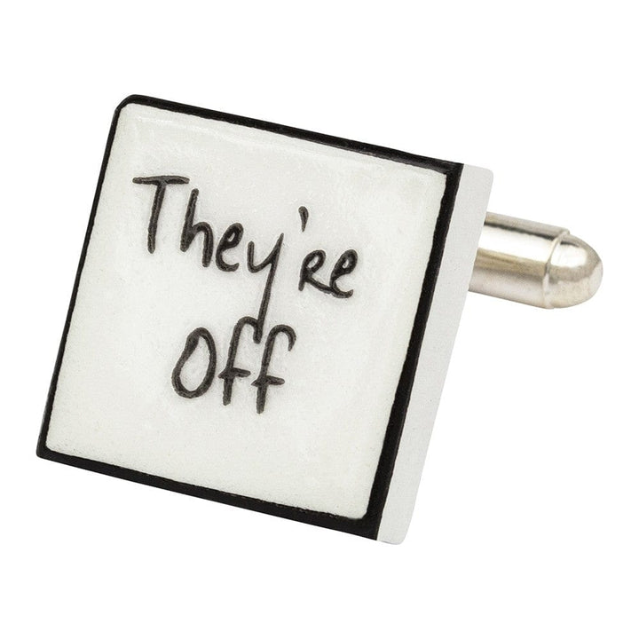 Sonia Spencer England Cufflinks "They're Off" Bone China Cufflinks