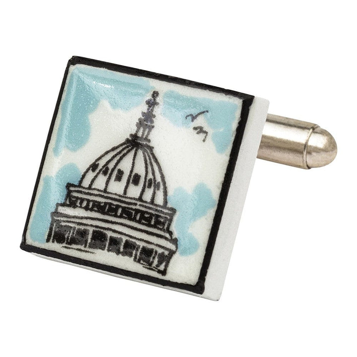 Sonia Spencer England Cufflinks U.S. Capitol Building Bone China Cufflinks