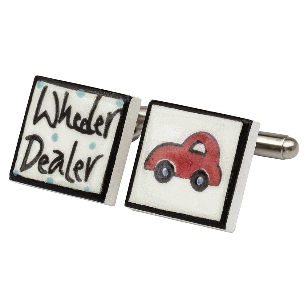 Sonia Spencer England Cufflinks Wheeler Dealer Bone China Car Cufflinks