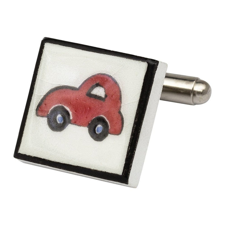 Sonia Spencer England Cufflinks Wheeler Dealer Bone China Car Cufflinks