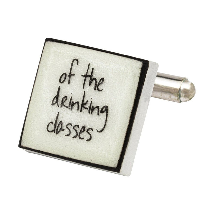 Sonia Spencer England Cufflinks "Work Is The Curse" Bone China Cufflinks